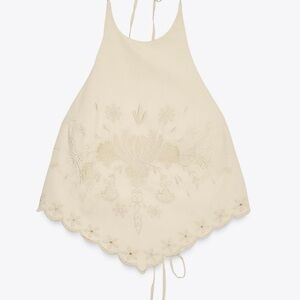 Cream embroidered top
